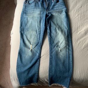 NEW Madewell Raw Hem Slim High Rise Boy Jean